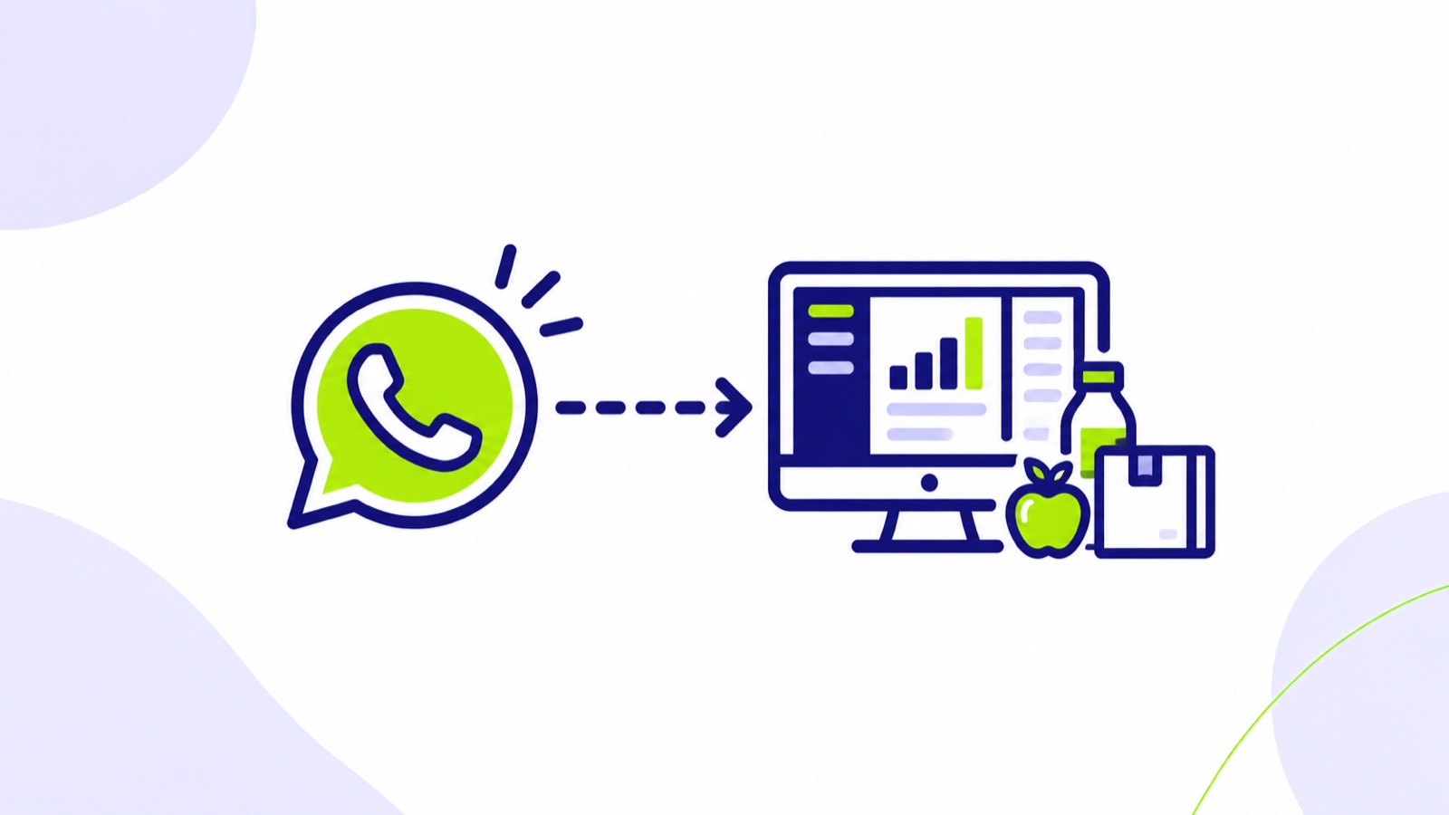 Ilustración sobre empresa para conectar WhatsApp con ERP en alimentación: qué revisar antes de contratar
