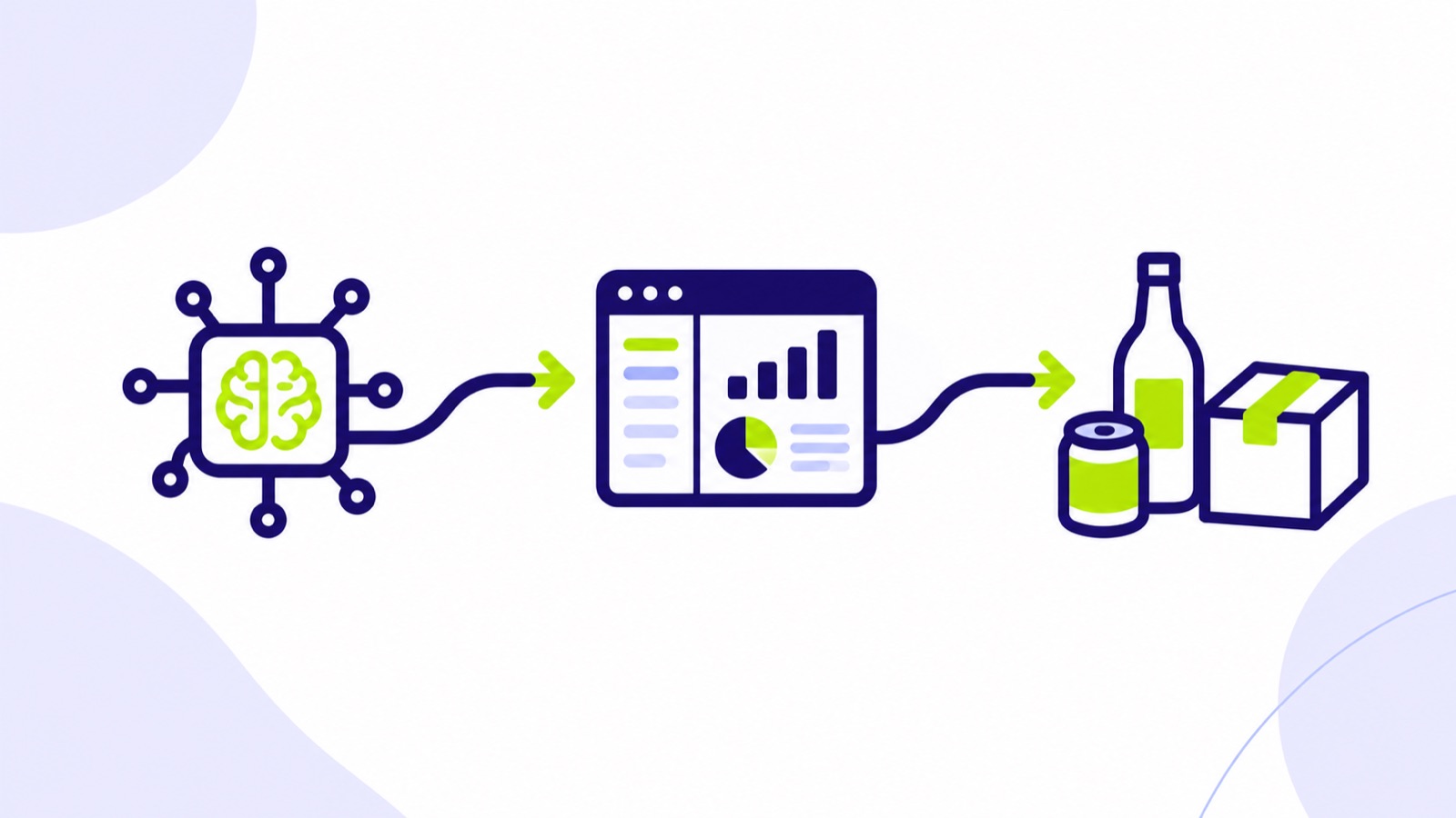 Ilustración sobre empresa de integración de IA en ERP para alimentación y bebidas: qué debe quedar conectado