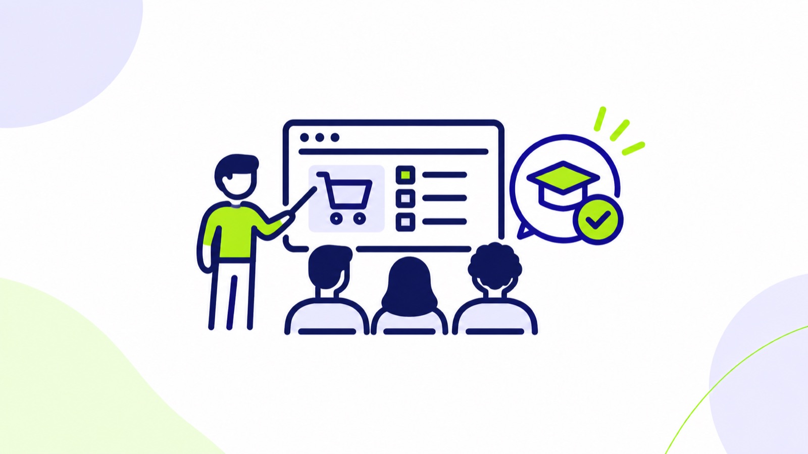 Ilustración sobre formación a empleados para usar un nuevo sistema de pedidos sin frenar la operativa