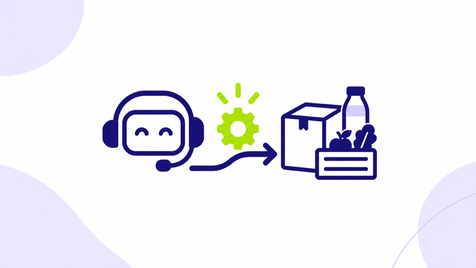 Ilustración sobre iA en atención al cliente para distribuidoras alimentarias: qué automatizar y qué no