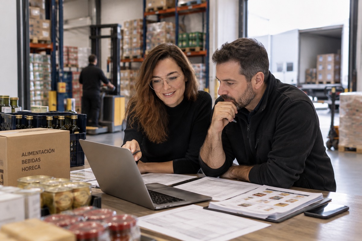 Equipo revisando el catálogo y el ERP durante el arranque de la implementación